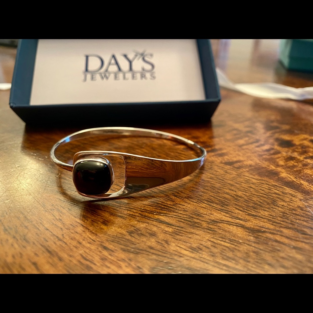 Black Onyx and Silver Bracklet